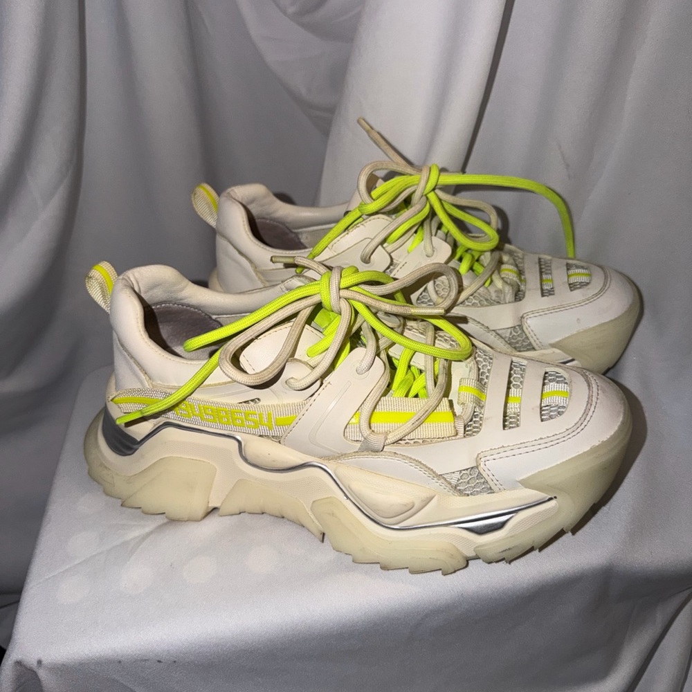 Steve Madden Chunky Cream and Neon Yellow Sneakers